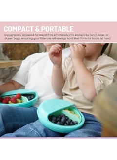 melii Spin 3 Compartment Snack Container, Pink  - Image 5