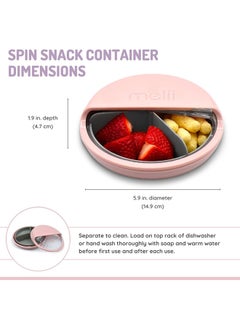 melii Spin 3 Compartment Snack Container, Pink  - Image 4