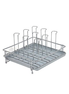 LEVON LEVON Stainless Steel Glass Stand for 6 and 9 Glass/Glass Holder for Kitchen/Dining Table Glass Stand (9 Rack) Color Silver, Tiered Shelf  - Image 1
