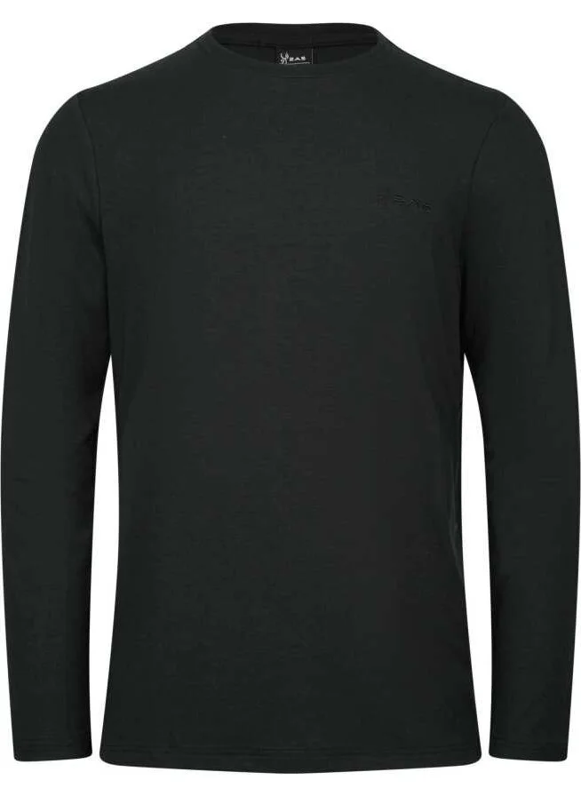 تو اي اس Vernon Men's Long Sleeve Viloft T-Shirt Black VERMFBSS24-0924