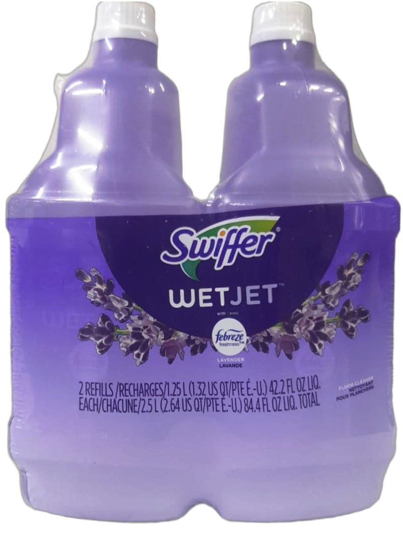 Swiffer - WetJet Multi-Purpose Floor Cleaner Solution with Febreze, 2 Refills each 42.2 fl.oz - Image 1