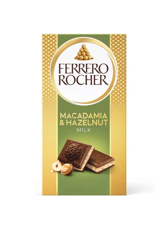 Ferrero Rocher Macadamia and Hazelnut Milk Chocolate, 90g