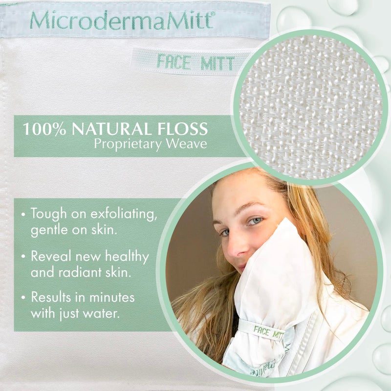 MicrodermaMitt Deep Exfoliating Mitt Scrub for Face, Lips & Neck - Dead Skin & Blackheads Remover - Gentle Facial Scrubber - Exfoliator Glove for Shower - Women Skin Care - Image 2