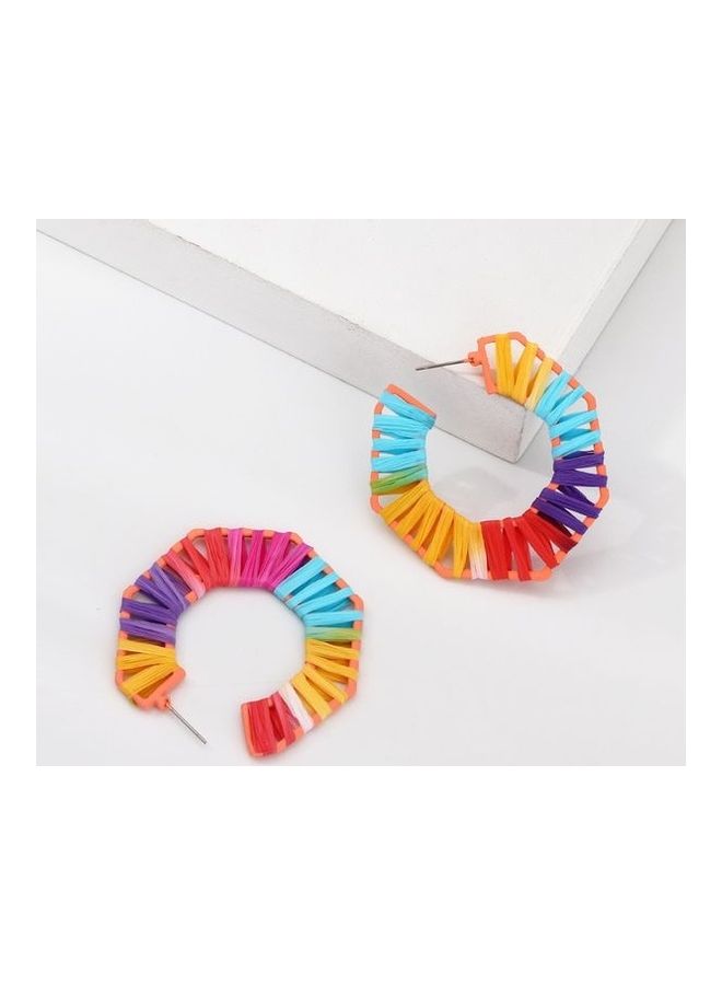 NIBEMINENT Elegant Colourblock Hoop Earrings - Image 2