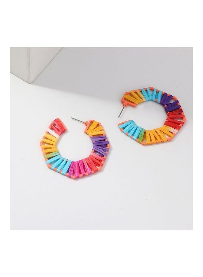 NIBEMINENT Elegant Colourblock Hoop Earrings - Image 3