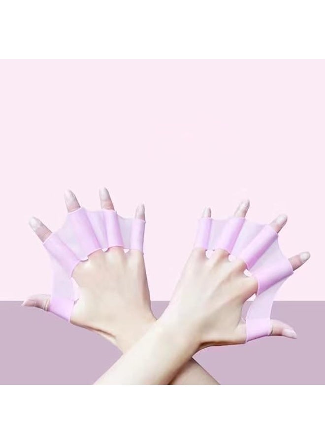 Silicone Swim Training Gloves, Webbed Fins Design, 210 x 120 x 40 cm, Available in Yellow, Pink, Brown - Image 1