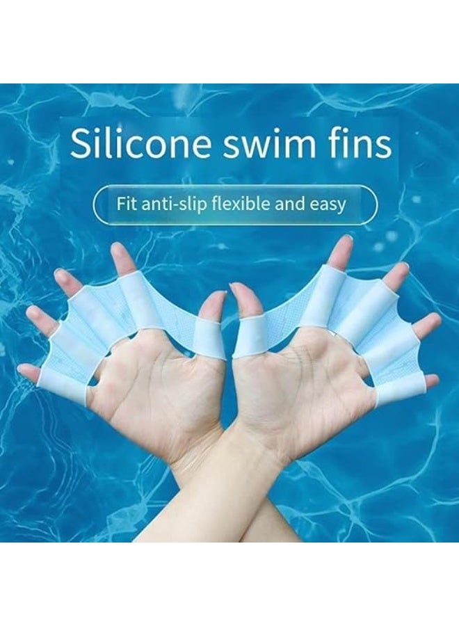 Silicone Swim Training Gloves, Webbed Fins Design, 210 x 120 x 40 cm, Available in Yellow, Pink, Brown - Image 3
