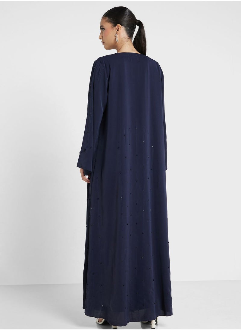 hayas closet - Embroidered V-Neck Abaya - Image 1