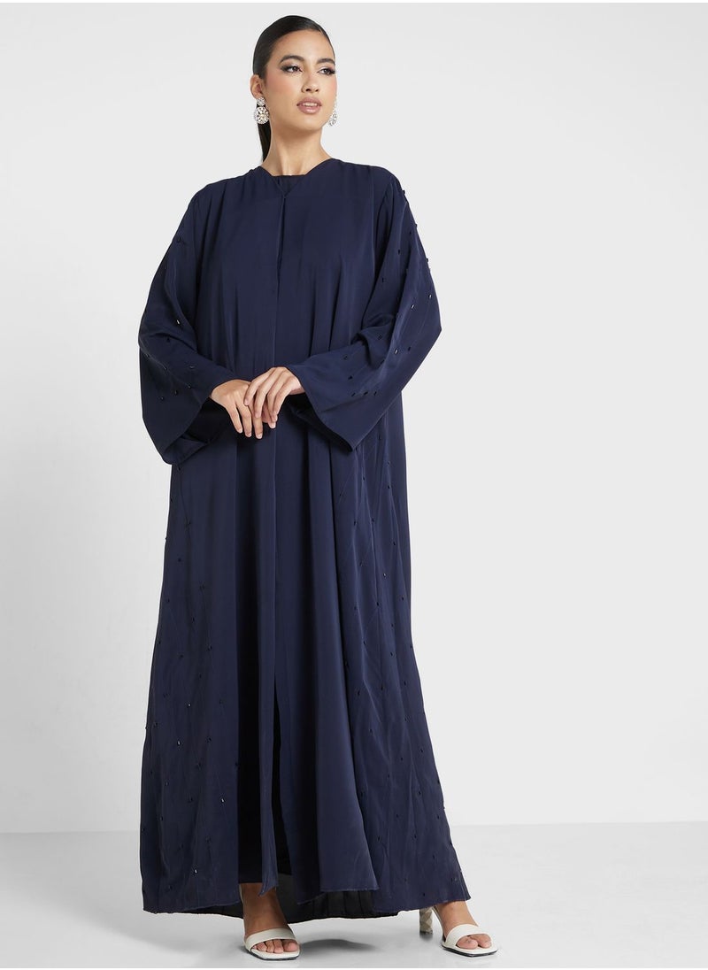 hayas closet - Embroidered V-Neck Abaya - Image 1