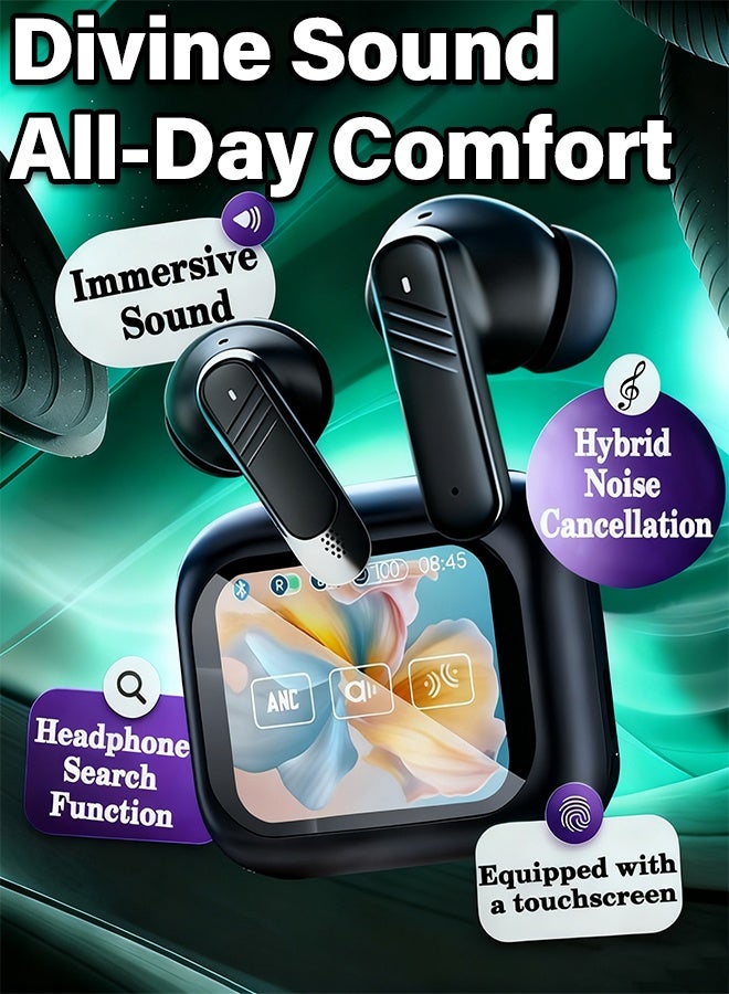 Hybrid Active Noise Cancelling Wireless Earbuds Open Ear Earbuds,Sport Earbuds, Clip-on Earphones, Noise reduction, water resistance, Hi-Fi sound quality, suitable for playing games,to music