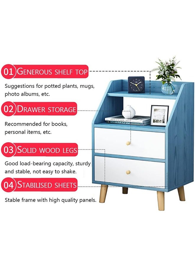 JCB CHIC 60*40*60cm Bedside Table Wood End Table Side Table Bedside Storage Cabinet Nightstand With Drawer for Bedroom Living Room Dormitory Easy Assembly  - Image 3