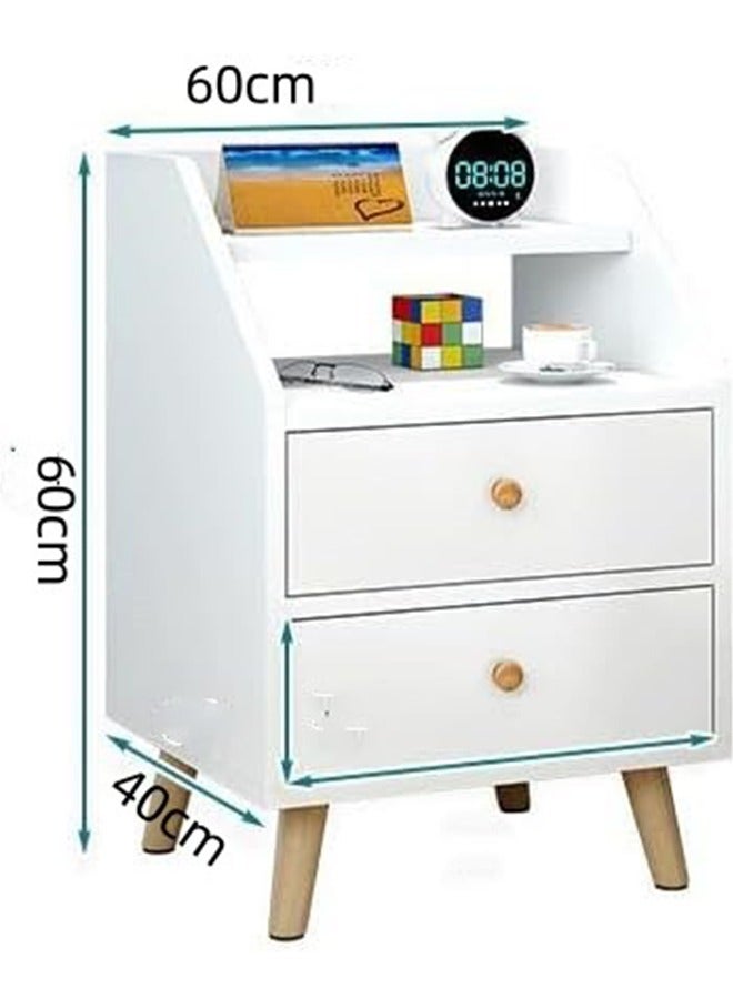 JCB CHIC 60*40*60cm Bedside Table Wood End Table Side Table Bedside Storage Cabinet Nightstand With Drawer for Bedroom Living Room Dormitory Easy Assembly  - Image 2