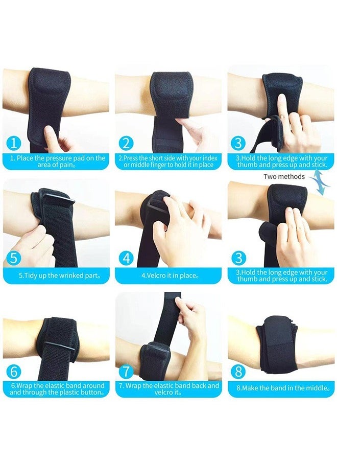 Arabest Tennis Elbow Braces for Tendonitis and Tennis Elbow,Golfers Elbow Forearm Brace Straps and Compression Pad,Wraps Tennis Elbow Support Band Relief,Counterforce Brace for Forearm Support  - Image 5
