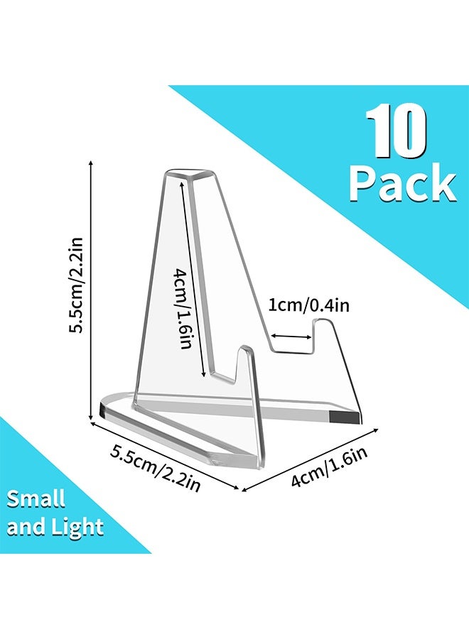 Fanski Card Display Stand, 20 Pack Small Easel Stand, Acrylic Picture Holder Stands, for Challenge Coin Graded Card Sports Card Trading Card PSA Card Baseball Card (2.2 Inch Tall) - Image 2