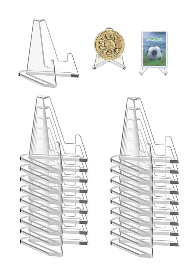 Fanski Card Display Stand, 20 Pack Small Easel Stand, Acrylic Picture Holder Stands, for Challenge Coin Graded Card Sports Card Trading Card PSA Card Baseball Card (2.2 Inch Tall) - Image 1