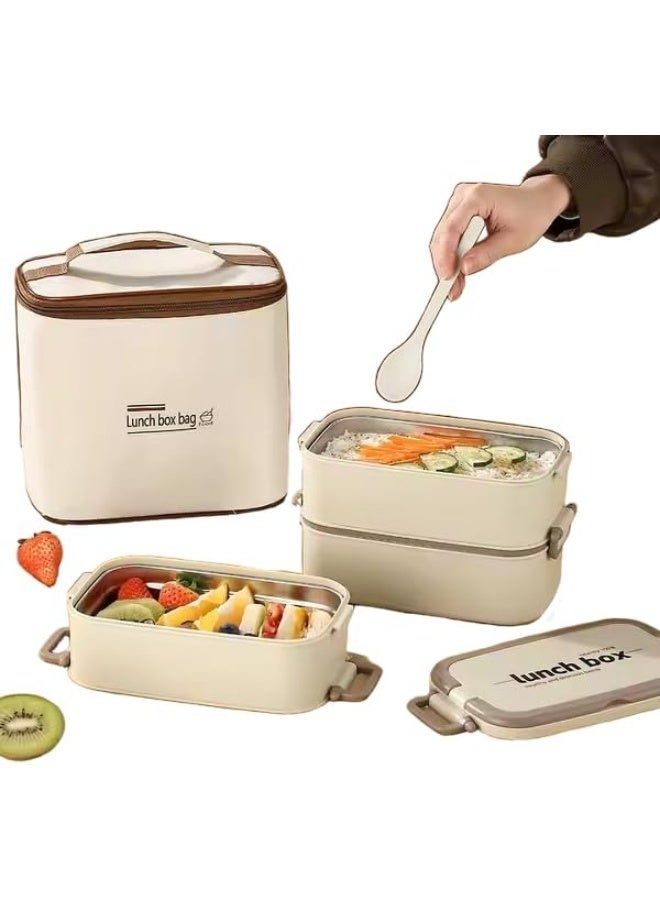 بايتوري علبة غداء بينتو كبيرة للبالغين (سعة 2.2 لتر) – حاوية طعام قابلة لإعادة الاستخدام مع حقيبة غداء وملعقة وشوكة، 3 أقسام – آمنة للاستخدام في الميكروويف وغسالة الصحون – مثالية للعمل أو المدرسة أو النزهات - Image 2