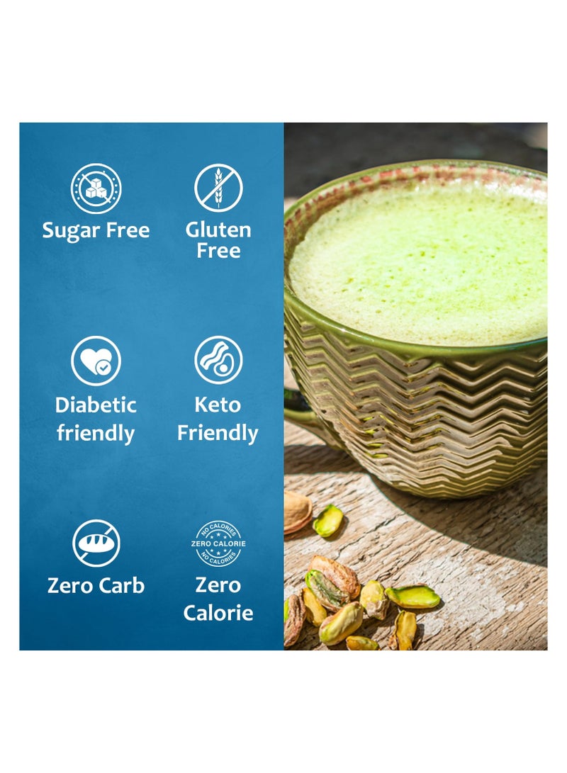 Syruvia Syruvia Sugar-Free Pistachio Latte Syrup - 750 ml . Premium Coffee Flavoring Syrup. 0 Calories, Kosher, and Gluten-Free. Perfect for Drinks, Sodas, Shakes, Desserts, and More.  - Image 4