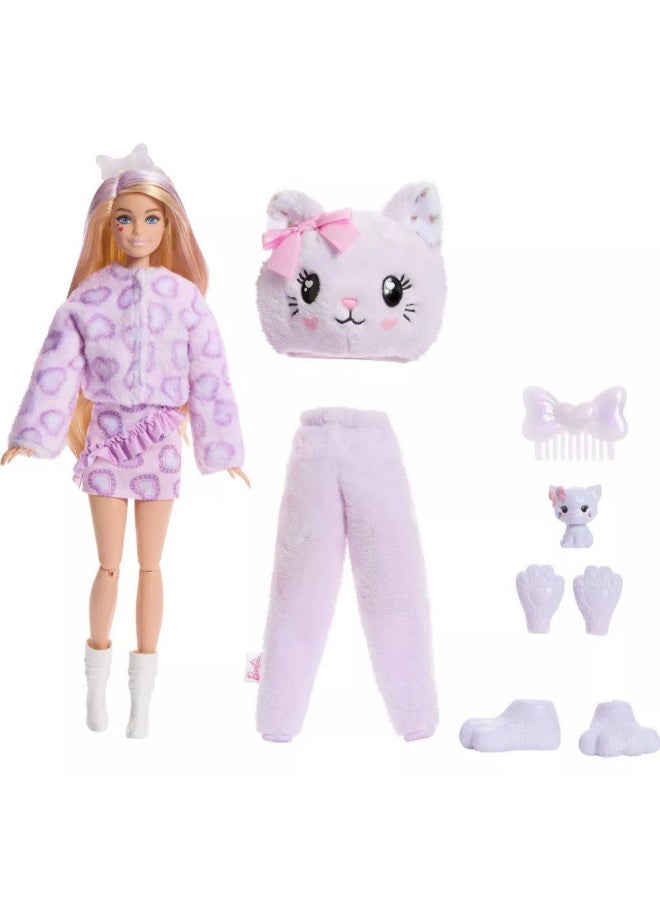 Barbie دمية باربي كيوتي ريفيل سلسلة كودلي قطة ومجموعة ملحقات مع 10 مفاجآت - Image 2