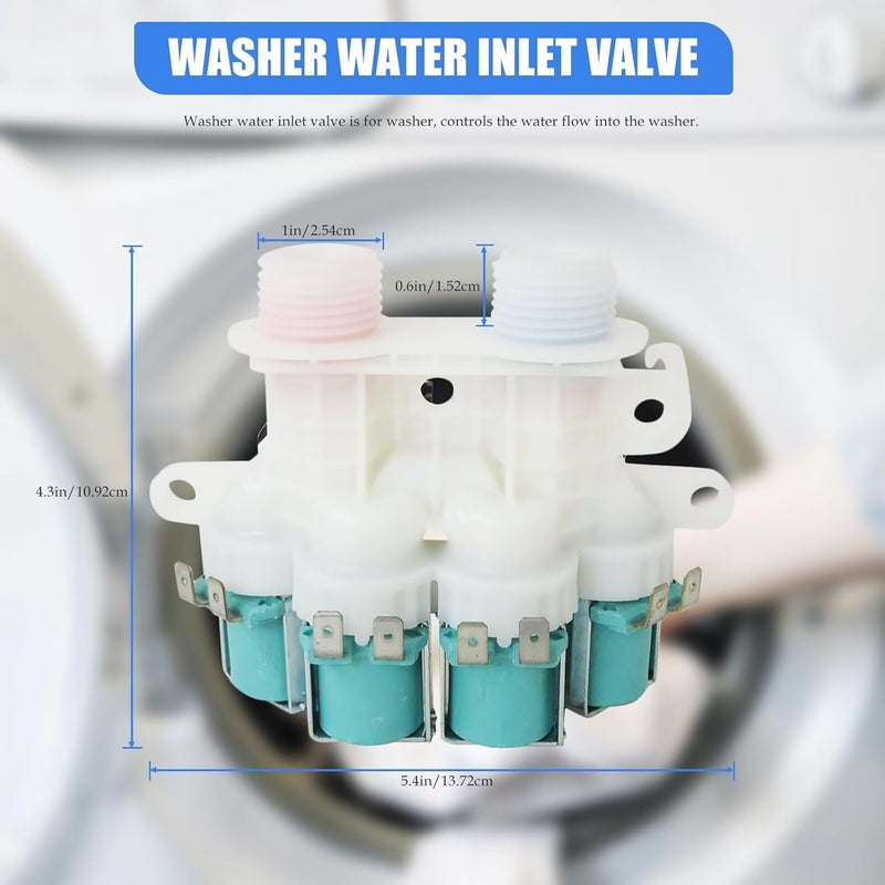 Elegant multi-option build Washer Water Inlet Valve,Washing Machine Parts Replacement P6013694 PS11746921 Upgrade Compatible with Whirlpool WTW8500DC0 WTW8500DC1 WTW8500DC2 WTW8500DC3 Multi-demand compliant quality Long use oriented quality Economical upgraded quality Market multi-use trusted quality Domestic distribution ready Trendy varied sizing alternatives Multiple local stock source Full land route delivery Popular practical build Gulf standard sizing alternatives All condition resistant crafted quality Gulf market trial optimized design All condition fit Affordable purchase options Light durable upgraded substance Yearly optimized delivery route Globally trusted quality Matte anti slip finish Worldwide simple practical design Liquid tight joint Efficiency boosted construction All-item unified delivery KSA standard compatible design Wide range expanded design - Image 2