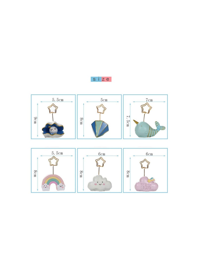 GGOOT 2pcs Place Card Holder Rainbow Cloud Metal Wire Table Number Holders Picture Photo Clip Memo Note Stand Centerpiece for Home Office Wedding Birthday Party  - Image 2
