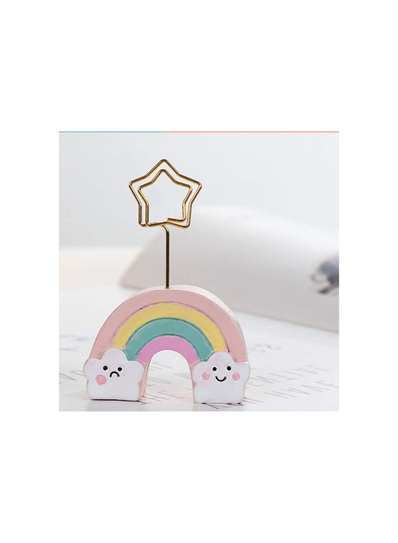 GGOOT 2pcs Place Card Holder Rainbow Cloud Metal Wire Table Number Holders Picture Photo Clip Memo Note Stand Centerpiece for Home Office Wedding Birthday Party  - Image 4