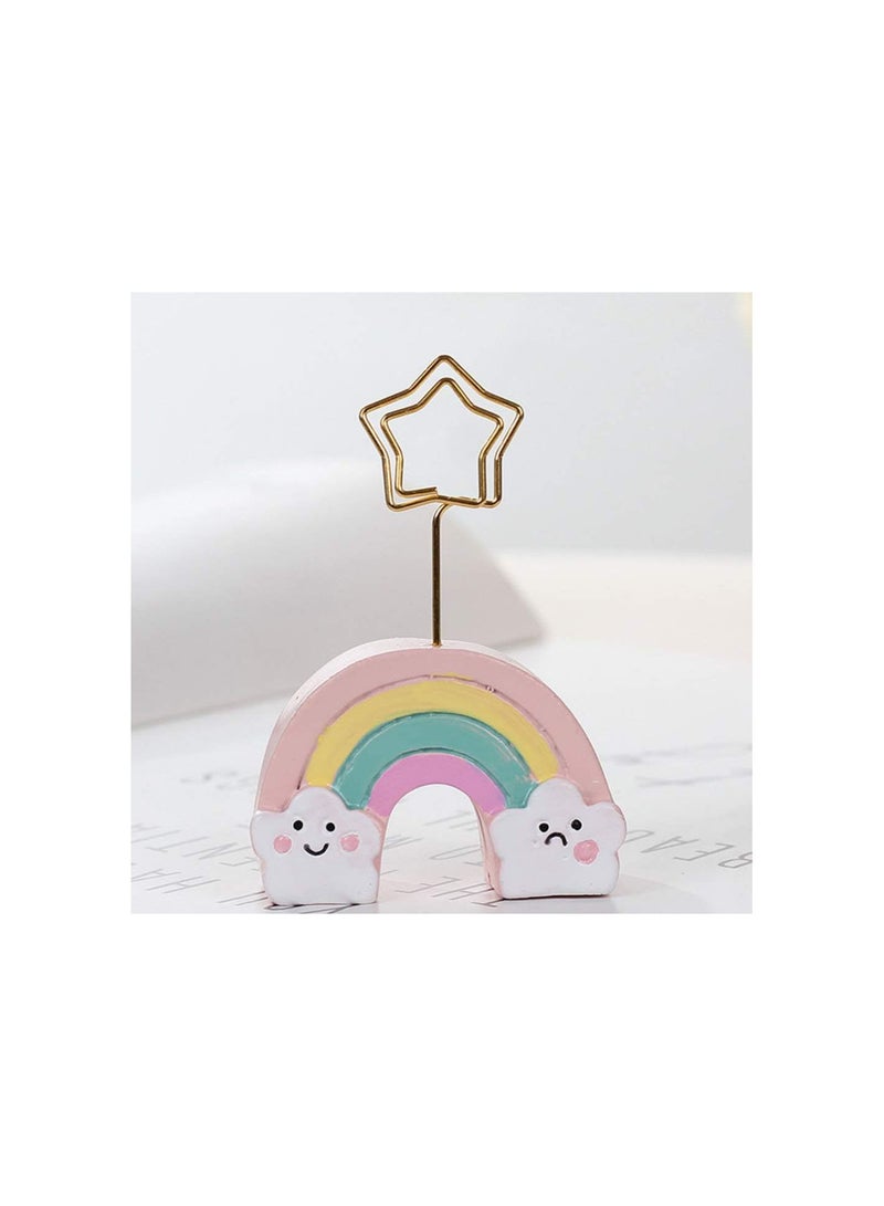 GGOOT 2pcs Place Card Holder Rainbow Cloud Metal Wire Table Number Holders Picture Photo Clip Memo Note Stand Centerpiece for Home Office Wedding Birthday Party  - Image 5