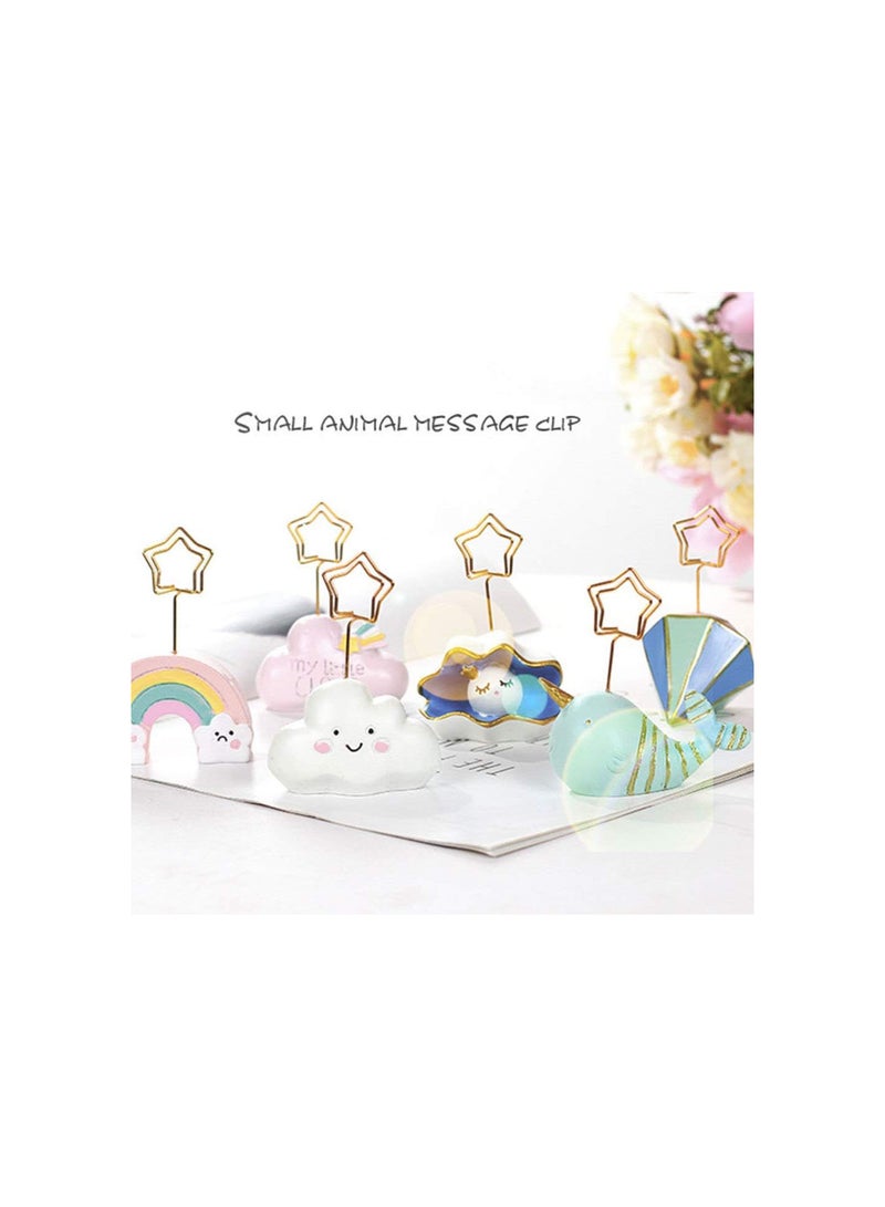 GGOOT 2pcs Place Card Holder Rainbow Cloud Metal Wire Table Number Holders Picture Photo Clip Memo Note Stand Centerpiece for Home Office Wedding Birthday Party  - Image 3