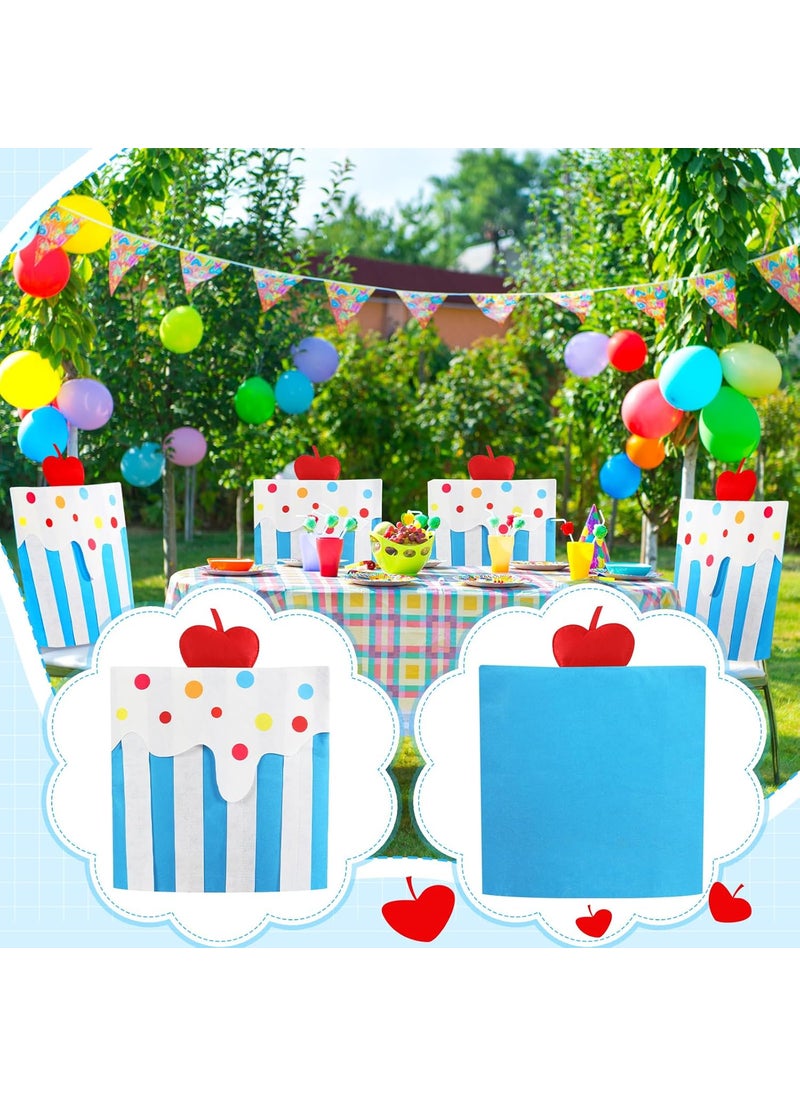 Moukeren Moukeren Happy Birthday Chair Cover 1969 x 1969 Inch Birthday Seat Cover Cake Chair Seat Covers Chair Back Covers for Kids Student Home School Classroom Office Dining Party Decorations Blue  - Image 4