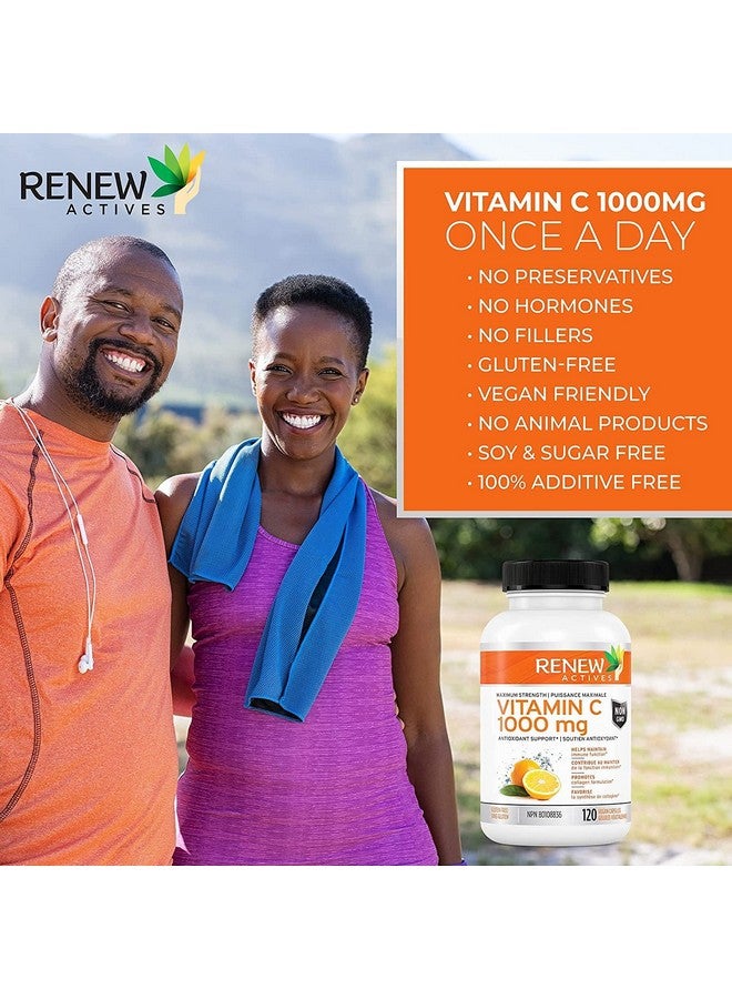 Renew Actives RENEW ACTIVES Maximum Strength Vitamin C 1000MG per Serving - Antioxidant & Immune Booster for Overall Health, Bones, Teeth & Gums - Non-GMO, Sugar-Free, 4-Month Supply - Made in Canada - 120 Capsules  - Image 5