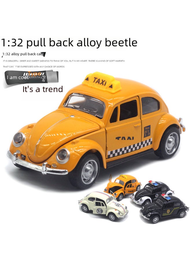 Generic 1:32 Alloy Beetle Classic Car Model Police Car Taxi Racing Car Model Hot Sale-Color:The Yellow Taxi  - Image 2