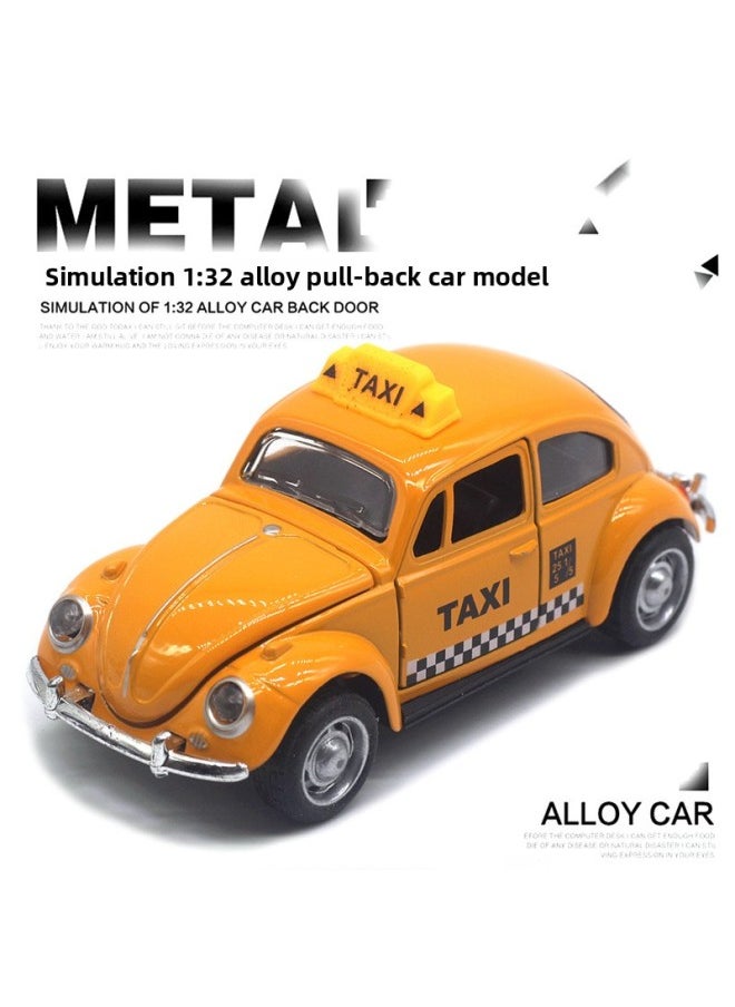 Generic 1:32 Alloy Beetle Classic Car Model Police Car Taxi Racing Car Model Hot Sale-Color:The Yellow Taxi  - Image 1