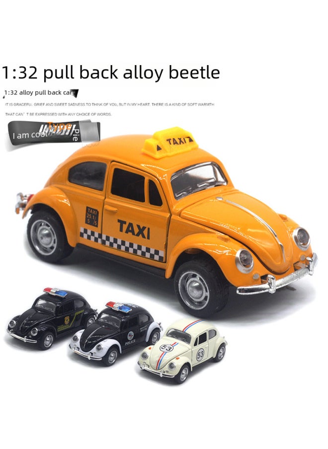Generic 1:32 Alloy Beetle Classic Car Model Police Car Taxi Racing Car Model Hot Sale-Color:The Yellow Taxi  - Image 3