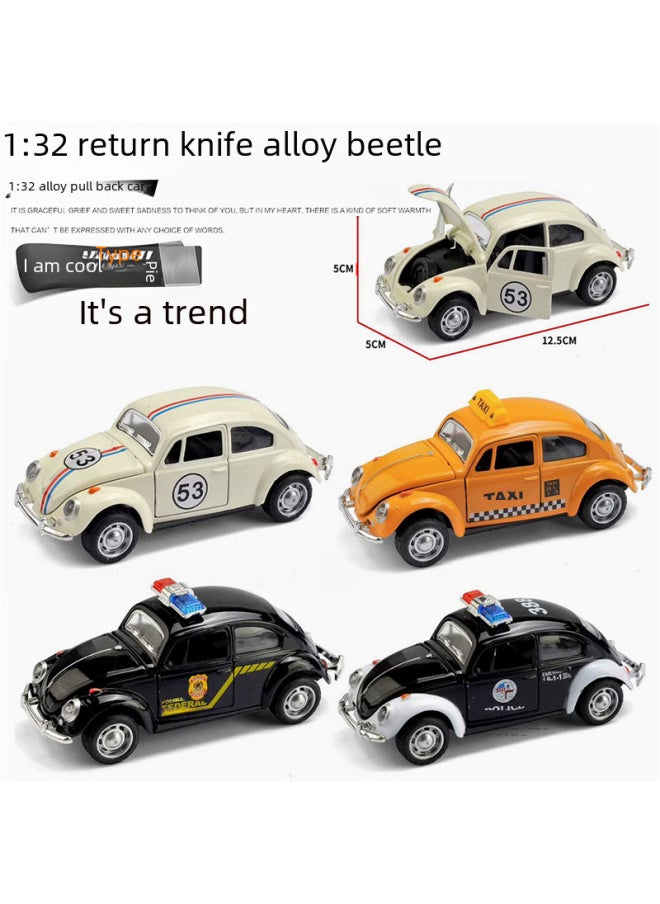 Generic 1:32 Alloy Beetle Classic Car Model Police Car Taxi Racing Car Model Hot Sale-Color:The Yellow Taxi  - Image 5