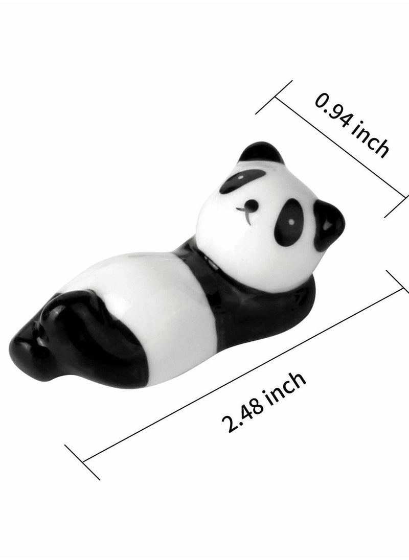 Y&D - 8 Pcs Panda Ceramic Ware Chopstick Rest Set,Ceramic Pattern Chopsticks Rack Spoon Fork Knife Holder Practice Furnishing Articles - Image 1