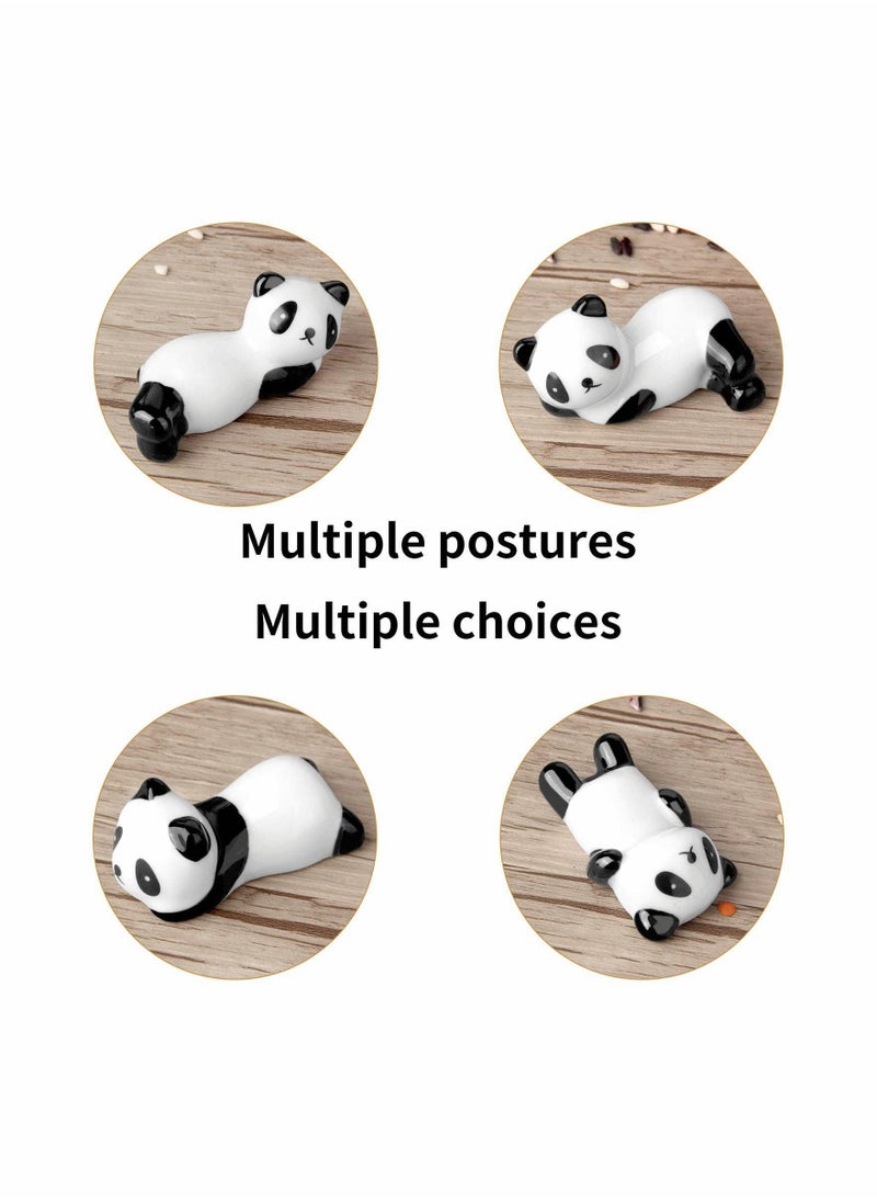 Y&D - 8 Pcs Panda Ceramic Ware Chopstick Rest Set,Ceramic Pattern Chopsticks Rack Spoon Fork Knife Holder Practice Furnishing Articles - Image 1