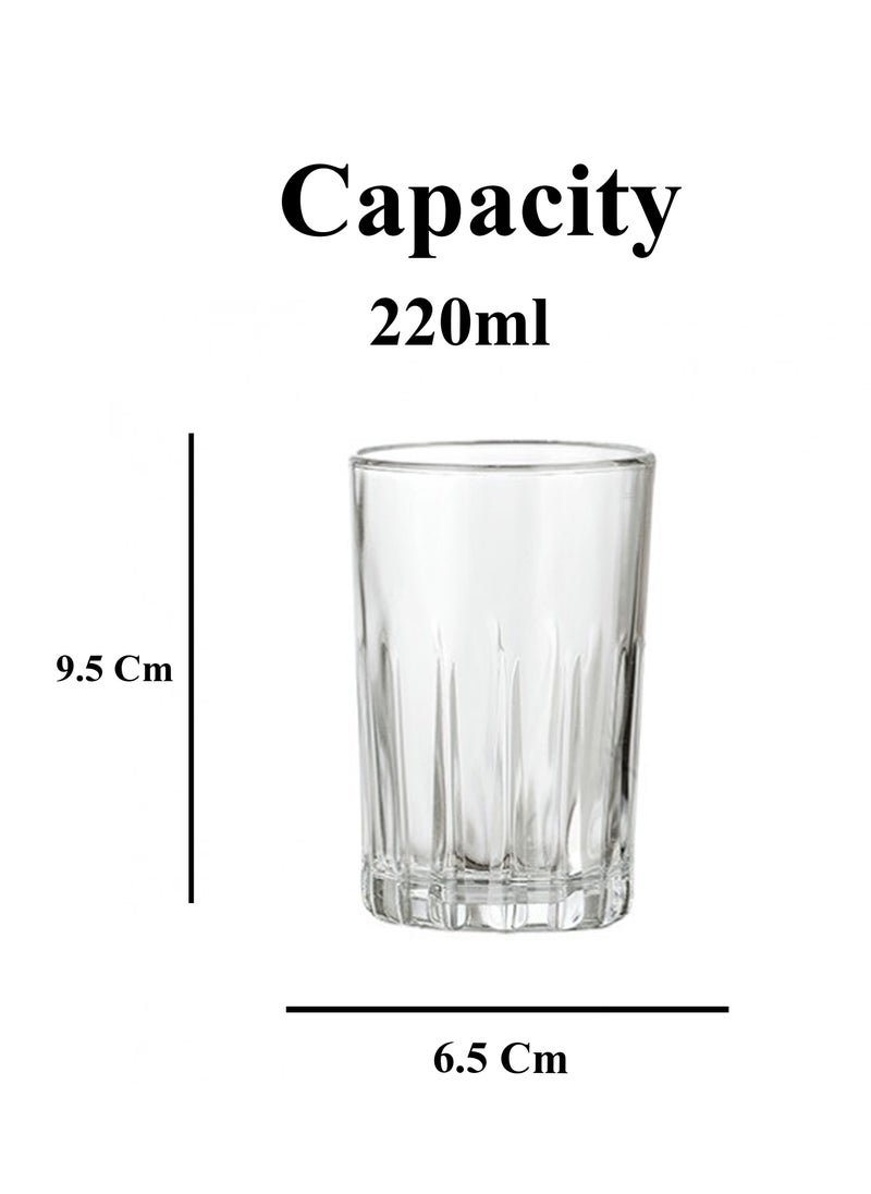 Generic - Drinking Glasses - Set of 6-220ml - Juice Glass Cups - Image 1