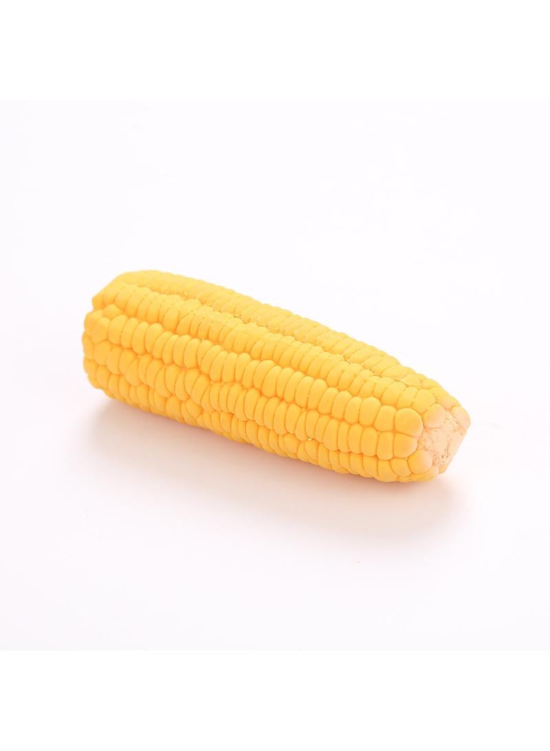 Yellow New Pet Toy Squeak Toy Latex Corn shape Puppy Dog Toy Pet Supplies Training Playing Chewing Dog Toy For Small Dog Lnteractive - Image 1