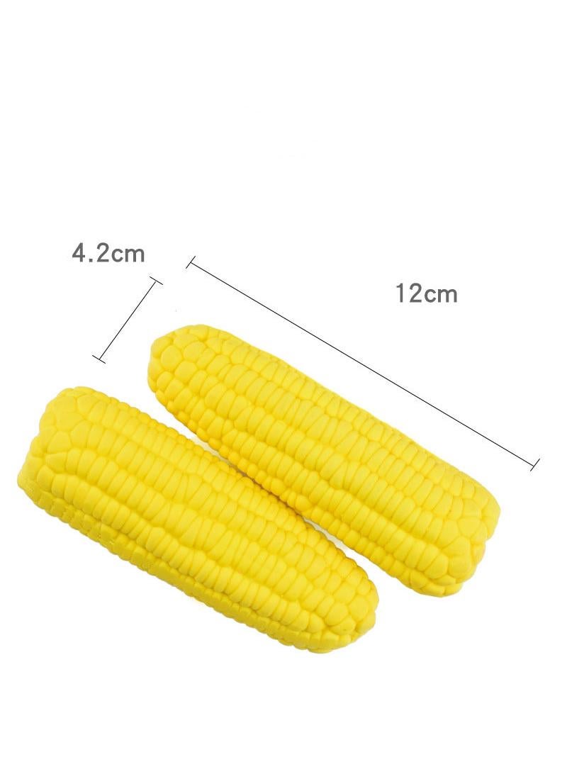 Yellow New Pet Toy Squeak Toy Latex Corn shape Puppy Dog Toy Pet Supplies Training Playing Chewing Dog Toy For Small Dog Lnteractive - Image 4