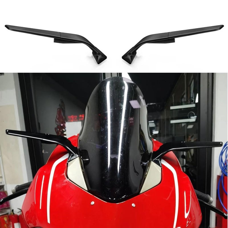 Motorcycle Wind Wing Rearview Mirrors Rotating Side Mirrors Fits for Ducati Panigale V2 955 20202024 Fits for Ducati Panigale V4 1100 20202024 CNC Aluminum Motorcycle Rear View Mirror