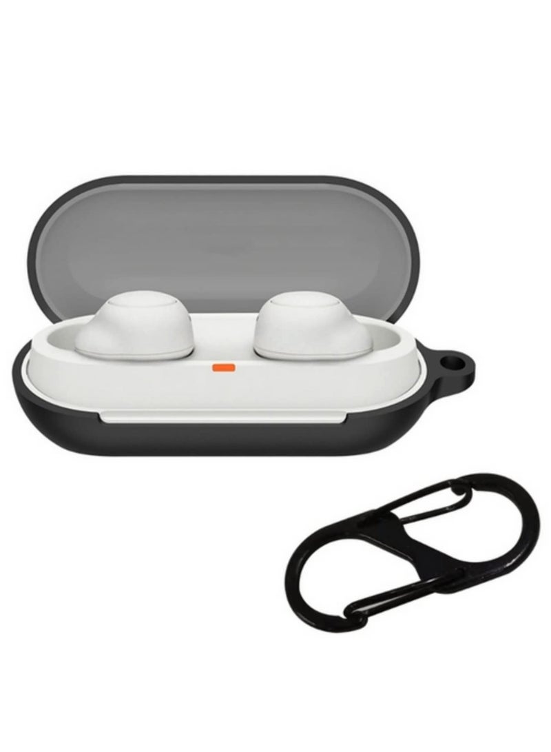 1PCS Wireless Earphone Protective Case Compatible with Sony WFC700N Earbud Shockproof Shell Washable Housing Antidust Silicone Sleeve Black - Image 1