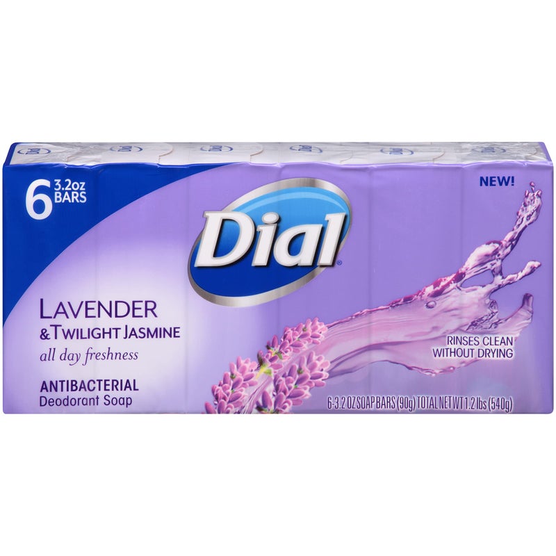 Dial Antibacterial Deodorant Bar Soap, Lavender & Twilight Jasmine, 6 Bars - 3.2 Oz Each - Image 2