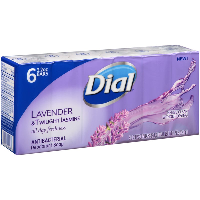 Dial Antibacterial Deodorant Bar Soap, Lavender & Twilight Jasmine, 6 Bars - 3.2 Oz Each - Image 3