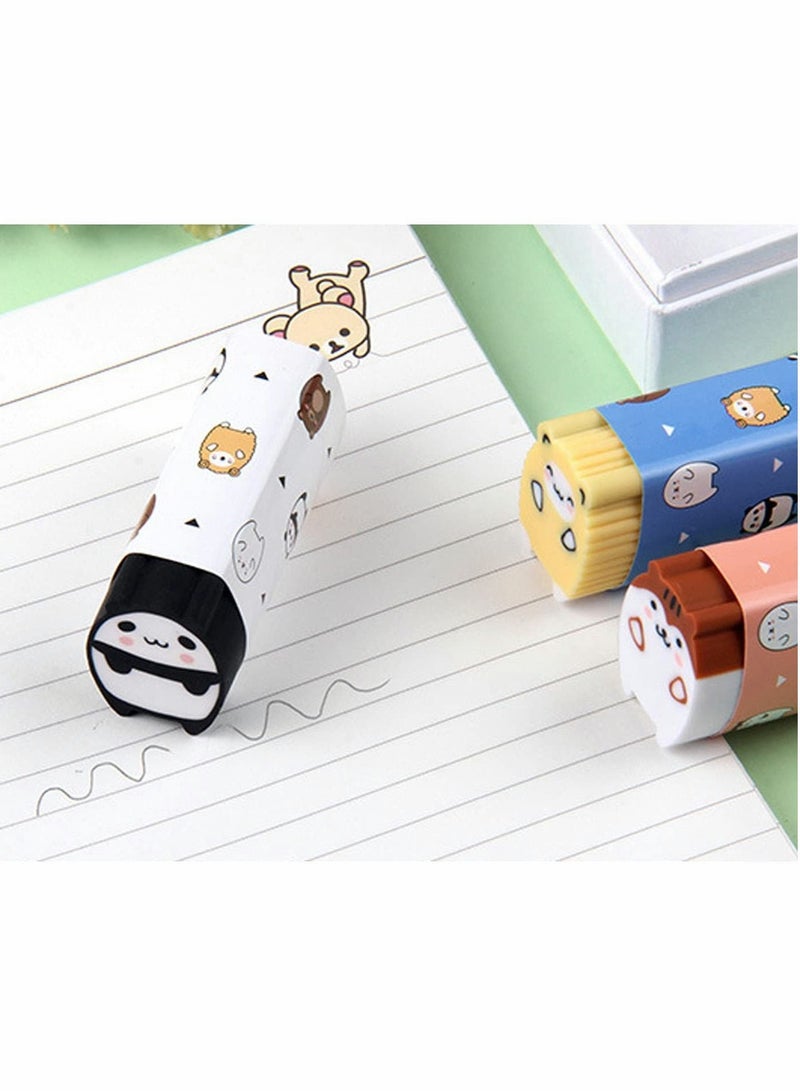 Animal Pencil Erasers Cylindrical Shaped Cute