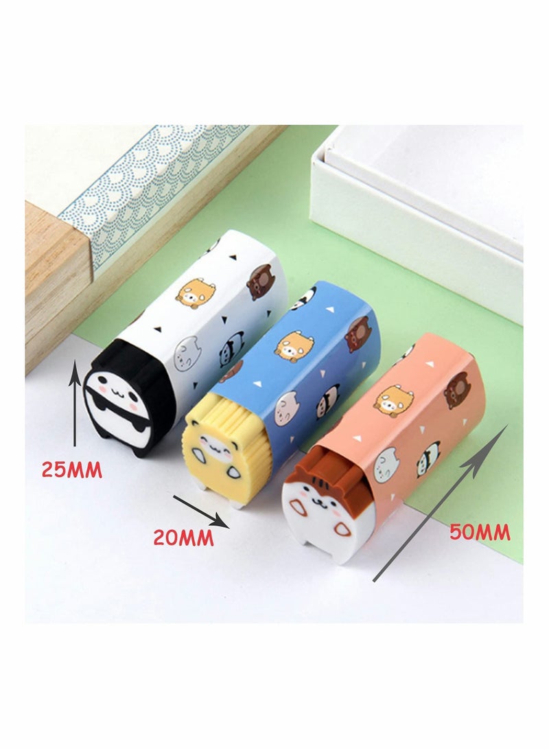 Animal Pencil Erasers Cylindrical Shaped Cute