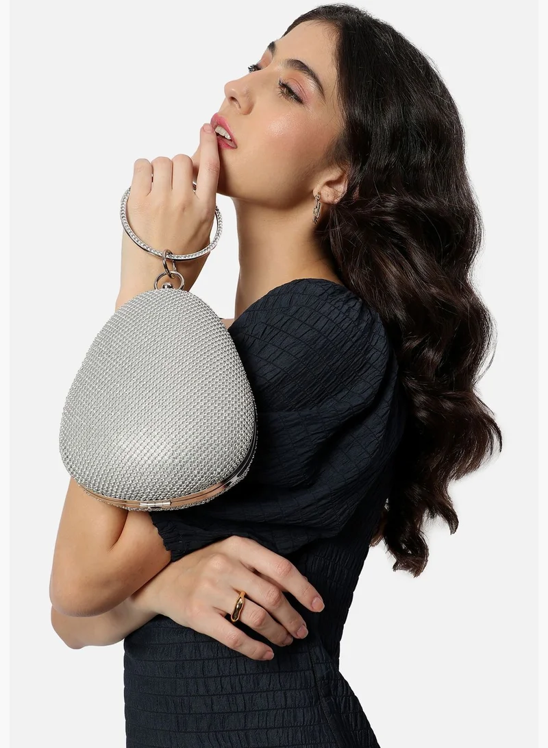 Haute Sauce Textured Magnet Lock Clutch Bag