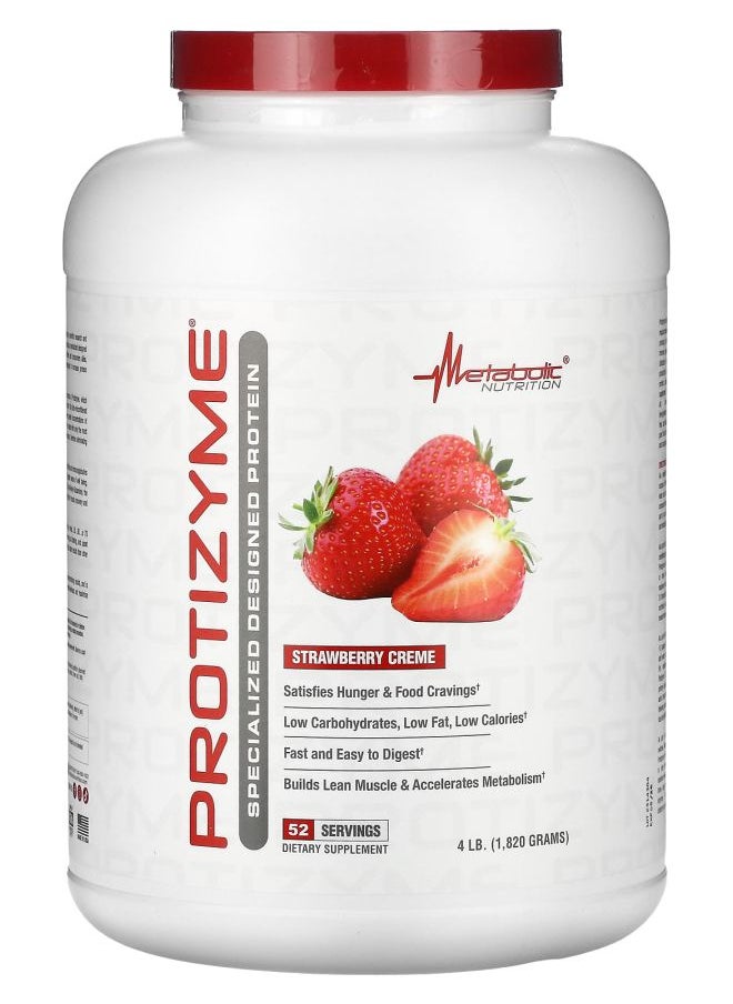 Metabolic Nutrition Protizyme Specialized Designed Protein Strawberry Creme 4 lb (1820 g) 