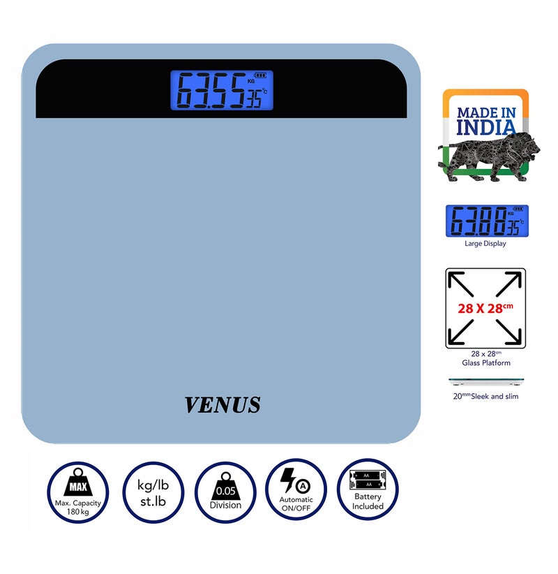 Venus (Made in India) Electronic Digital Personal Bathroom Weight Machine for Body Weight upto 180 kg Weighing Scale with 24 Months Warranty - Image 5