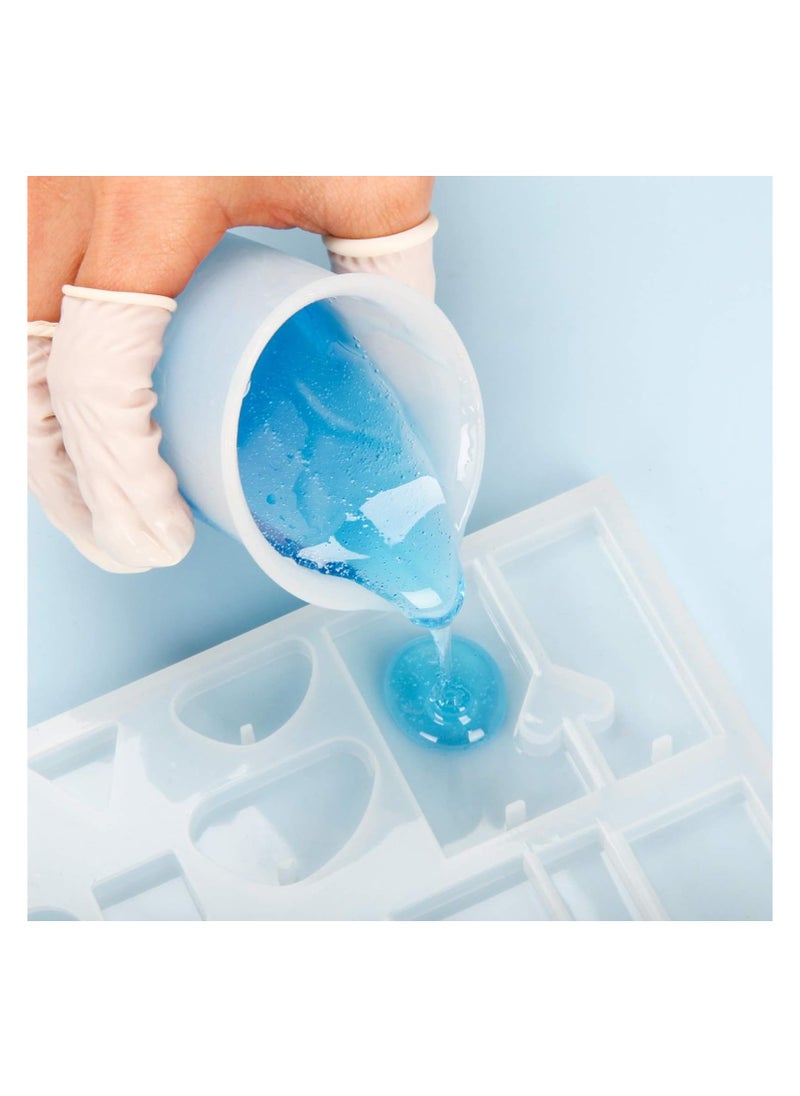Bukela - Silicone Measuring Cup Set, 250 ml and 100 ml Mixing Cups, Mixing Rods, Silicone Cups, Pipettes, Finger Cots for Epoxy Resin, Moulds, Waxing, Easy to Clean - Image 1