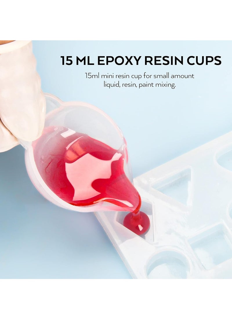 Bukela - Silicone Measuring Cup Set, 250 ml and 100 ml Mixing Cups, Mixing Rods, Silicone Cups, Pipettes, Finger Cots for Epoxy Resin, Moulds, Waxing, Easy to Clean - Image 1