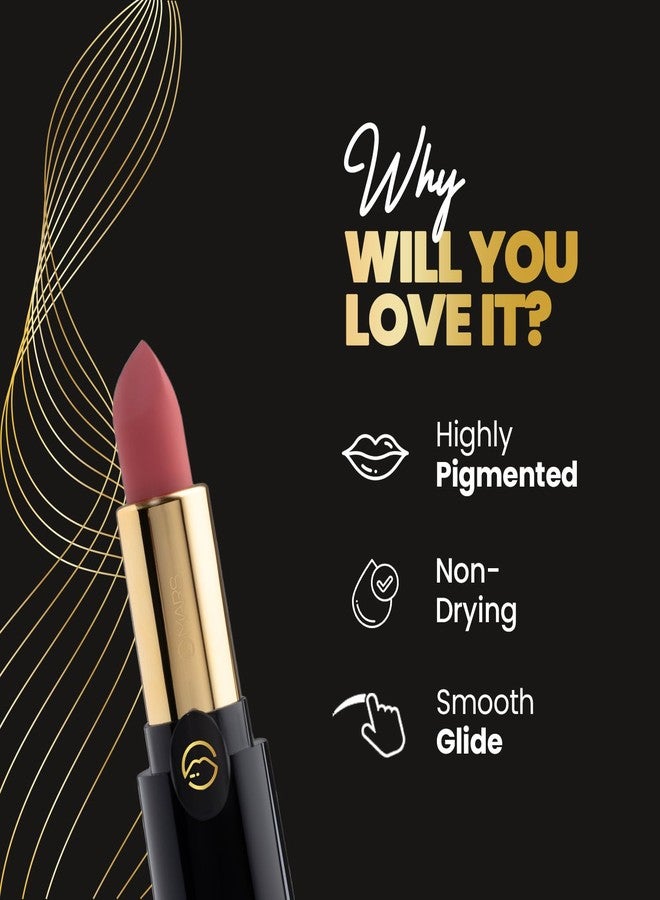 مارس أحمر شفاه مارس المخملي الكريمي غير اللامع للنساء | انسيابية فائقة | لون غني بتمريرة واحدة | تركيبة كريمية غير مجففة | لون غني ونابض بالحياة | 3.2 غرام | (03-براون شوجر) - Image 3